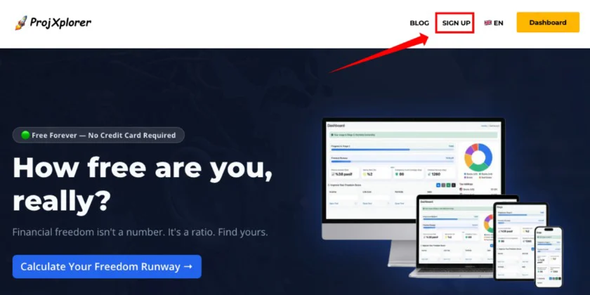 Financial freedom application registration